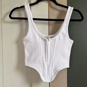 Signature8 White Ribbed Crop Top